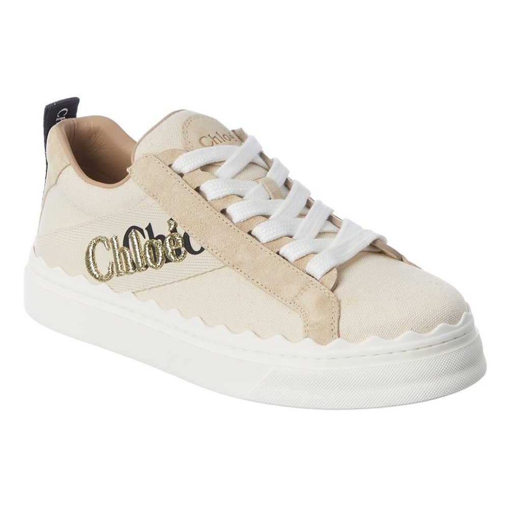 Like New! Chloé Lauren Canvas & Suede Sneaker